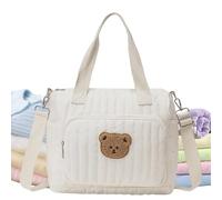 Portable Diaper Tote, Pattern Nursery Shoulder Bag, 14 Inches Travel Tote with Adjustable Strap, Large Capacity Organizer with Multi Pockets, Durable Fabric Bag for Hospital Beach Park Shopping