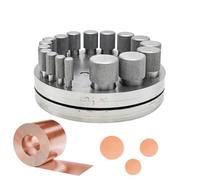 Portable Disc Cutter, 17pcs Carbon Steel 4mm-20mm, with Punch Die Set System, Heavy Duty Quality Design Unit, Easy Cutting Gear, Jewelry Metal Punch Tool, for Crafts Home Activities Daily Uses