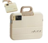 Portable Document Bag, A4 Paper File Folder with Lock, File Storage Case with Handle, Compact Ideal for Home, Travel, and -the-Move Organization, White