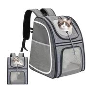 Portable Dog and Cat Backpack Carrier - Soft-Sided Foldable Pet Travel Daypack with Storage Compartments | Lightweight Multipurpose Backpack for Puppies, Small Dogs, and Cats on Trips, Hiking, or Shop