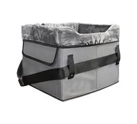 Portable Dog Booster Seat - Plush Car Bed with Storage Compartments, Washable Pet Carrier for Vehicles, Safe Travel Feature, Perfect for Small Dogs Under 25 Lbs During Road Trips or Daily Commuting