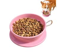 Portable Dog Bowl for Small Medium Pets - Travel Silicone Hydration Cup, Compact Lightweight Kibble Dish, Walking Leash Carabiner Accessory, Quick Hiking Water Bowl | for Dogs