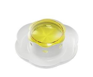 Portable Dog Bowls, Compact Dog Slow Feeder, Pet Safe Food Dispenser, Interactive Dispensing Toy, Sturdy Abs 24.5x24.5x11.5 cm/9.65x9.65x4.53 In Non Skid Bloat Stop Feeding Bowl for Dogs, Gray, Yellow