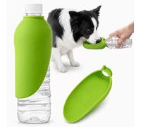 Portable Dog Water Bottle, Slicone Portable Dog Water Dispenser, Dogs Drinking Bottle Portable Leak Proof & Foldable for Travel, Walking & Hiking，Green