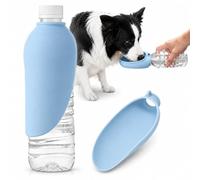 Portable Dog Water Bottle, Slicone Portable Dog Water Dispenser, Dogs Drinking Bottle Portable Leak Proof & Foldable for Travel, Walking & Hiking，Blue