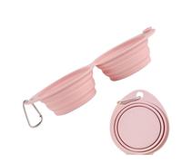 Portable Dog Water Bowl, 2 en 1 Food Water Dish, Pets plegables Alimentador, Travel-Friendly Pet Supplies for Puppies Kittens, Hiking and Camping Adventures, 11,81 x 5,28 x 1,97 pulgadas