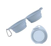Portable Dog Water Bowl, 2 en 1 Food Water Dish, Pets plegables Alimentador, Travel-Friendly Pet Supplies for Puppies Kittens, Hiking and Camping Adventures, 11,81 x 5,28 x 1,97 pulgadas