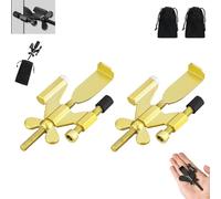 Portable Door Stoppers Security, Adjustable Portable Door Stopper for Travel, Doors Lock for Hotel Rooms, Compact Design for Travel, Quick Setup, for Home and Travel (2*Gold)