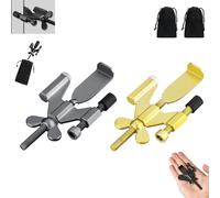 Portable Door Stoppers Security, Adjustable Portable Door Stopper for Travel, Doors Lock for Hotel Rooms, Compact Design for Travel, Quick Setup, for Home and Travel (Grey+Gold)