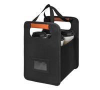 Portable Drink Carrier, Plegable Coffee Cup Holder, Beverage Rack with Adjustable Dividers, Reutilizable 4 Cup Tray for Travel, Food Delivery, Home, Classroom, Sports, Airplane