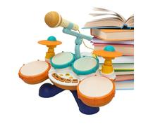 Portable Drum Set - Adjustable Interactive Instrument, Musical Drum Set for Children, Easy to Carry for Practice Anywhere, Fun Educational Toy, for Young Musicians