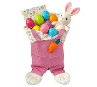 Portable Easter Bag, Reusable Rabbit Overalls Shape Storage Pouch, Easter Treat with Material, Rabbit Bag with Easy Use, Party Supplies for Egg Hunting, Gatherings Celebrations Decorations