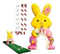 Portable Easter Golf Kit - Mini Golf Course Game, Club and Balls Set For Family Gatherings, Fun Design, Indoor Home Entertainment, Golfs Game Activity For Kids Adults Parties
