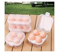 Portable Egg Storage Box, transparente 3/4 Grids Plastic Egg Holder Contenedor con tapa, organizador de cocina para refrigerador, camping al aire libre & Picnic Essentials (B)