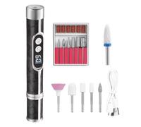 Portable Electric Nail Drill | 11000RPM, 180mAh, 2.35mm Shank | Rechargeable Manicure Polisher With LCD Display | 18 Grinding Heads For Acrylic & Natural Nails