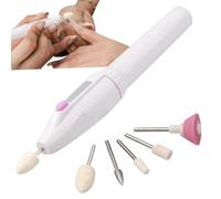 Portable Electric Nail File Set - Electrical Nail File Polishing Tool | Mini nail drill/grinding machine - AA battery version (includes five nail polishing heads)