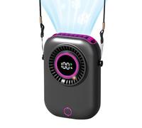 Portable Fan, Handheld Personal Cooler, 5-Speed Rechargeable Fan, Digital Display for Camping Sports Beach Gym School Hiking Festival Use, 4.88x3.74x1.65 inches, Gray