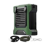 Portable Fan, Rechargeable Belt, Long Battery Life Multiple Mounting Options Adjustable Speeds Powerful Airflow Built-In Flashlight, Wind Flashlight for Kitchen Construction Summer Home Travel Sports