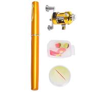Portable Fishing Rod Pen, Aluminum Alloy Epoxy Fiberglass Fiber Pocket Rod and Reel Combo Compact Small Fishing Pole Travel Gears, for Outdoor Camping, Hiking, Sea, Lake