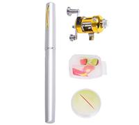 Portable Fishing Rod Pen, Aluminum Alloy Epoxy Fiberglass Fiber Pocket Rod and Reel Combo Compact Small Fishing Pole Travel Gears, for Outdoor Camping, Hiking, Sea, Lake