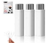 Portable Floss Dispenser with 100 Pcs Dental Floss,Refillable Dental Floss Pick Case,Upgrade Portable Automatic Floss Compact Travel Floss Organizer for Home,Family, Hotel & Dating (3PCS-White)