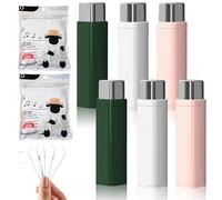 Portable Floss Dispenser with 100 Pcs Dental Floss,Refillable Dental Floss Pick Case,Upgrade Portable Automatic Floss Compact Travel Floss Organizer for Home,Family, Hotel & Dating (6PCS-MIX)