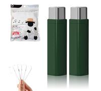 Portable Floss Dispenser with 100 Pcs Dental Floss,Refillable Dental Floss Pick Case,Upgrade Portable Automatic Floss Compact Travel Floss Organizer for Home,Family, Hotel & Dating (2PCS-Green)