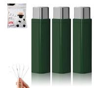 Portable Floss Dispenser with 100 Pcs Dental Floss,Refillable Dental Floss Pick Case,Upgrade Portable Automatic Floss Compact Travel Floss Organizer for Home,Family, Hotel & Dating (3PCS-Green)