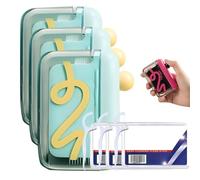 Portable Floss Pick Dispenser with One-Touch Eject, Travel Floss Picks Case with 50 floss, Compact Unit Holding 15-16 Refillable Flossers for Travel and Home Using (3 Set Green)