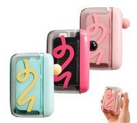 Portable Floss Pick Dispenser with One-Touch Eject, Travel Floss Picks Case with Clear Cover, ompact Case Can Holds 15-16 Refillable Flossers, for Travel and Home Use (Mix)