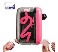Portable Floss Pick Dispenser with One-Touch Eject, Travel Floss Picks Case with Clear Cover, with 100 Flosses Picks, Compact Case, for Travel and Home Use (Black)
