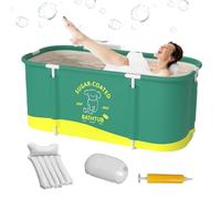 Portable Foldable Adult Bathtub 45.3x23.6x19.7 Inch, Large Indoor Soaking Ice Hot Spa Tub Compact Shower Stall Use, Bathroom Recovery Bath Container for Apartment Travel