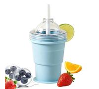Portable Foldable Ice Hockey Cup - Chill On The Go | 2 en 1 Ice Maker And Drinking Cup Built-in Straw Íce Mold | Entusiastas del aire libre & Travelers, For Cooling Down Summer Outings Camping Beach