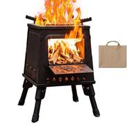 Portable Foldable Wood Burning Stove | Outdoor Camping Cooker With Efficient Combustion Design | Lightweight Backpacking Fire Stove For BBQ, Hiking, Patio, Picnic, Backyard Cooking