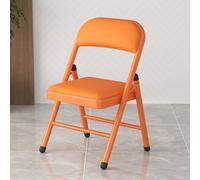 Portable Folding Backrest Chairs, Ideal for College Students, Indoor/Outdoor Computer & Conference Seating - Versatile Dorm & Office Use (Orange)