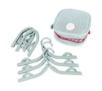 Portable Folding Hangers - 6-Piece Space Saving Hangers, Foldable Clothing Hanger with Clips, Compact Travel Storage Rack with Carry Bag | for Cruise, Closet, Dorm, Hotel, Camping, Outdoor Trips