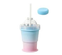 Portable Folding Ice Hockey Cup With Built-in Straw - 2-in-1 Silicone Ice Maker & Travel Tumbler | Dreamy Gradient Íce Hockey Mold For Iced Coffee & Cocktails