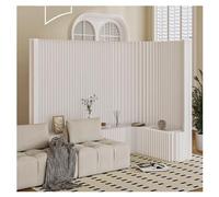 Portable Folding Room Divider Privacy Screen For Home Office Paper Partition With Shelves Indoor Separator Stylish Decorative Panel For Space Management,Blanc-300X200Cm/1,Blanc-300X200Cm/118.1X78.7In