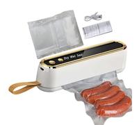 Portable Food Vacuum Sealer - Cordless Sealing Machine | ABS+PC Material, 19.6×4.3×5cm Compact Size, 355g Weight, 1500mAh Battery Type-C Charging, 10 Bags Included for Home Kitchen Outdoor