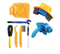 Portable for Bicycle & Motorcycle Chain Cleaner, No Removal Chain Scrubber Brush Tool Kit, Professional Maintenance for Road Bike MTB for Dirt Bike, Easy to Use (8PCS)