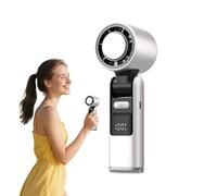 Portable Handheld Fan, Personal Air Cooler, Small Battery Operated Fan, 100 Speed Adjustable with Led Display White Compact Size for Desk, Travel, Beach, Summer Use, 1piece