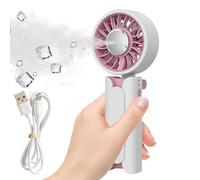 Portable Handheld Fan, USB Rechargeable Foldable Mini Personal Fans, Battery Operated fans With Base, Adjustable Travel Hand Fans For Indoor Outdoor Travel Hiking Camping Beach Running Home Gym Office