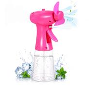 Portable Handheld Fan With Water Mist Spray, Portable Misting Fans (Pink)