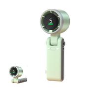 Portable Handheld Turbo Fan, Portable Handheld with Digital Display, 3 Speeds Adjustable, for Gym Travel Camping Outdoor Indoor Office (Green)