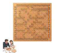 Portable Hard Difficult Wooden Jigsaw Puzzles for Adults, Reverse Thinking Mind Bending Wooden Jigsaw Puzzle, for Brain Training Games (Square - Auspicious)