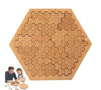 Portable Hard Difficult Wooden Jigsaw Puzzles for Adults, Reverse Thinking Mind Bending Wooden Jigsaw Puzzle, for Brain Training Games (Hexagonal)