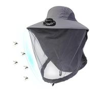 Portable Hat Fan, Protection Rechargeable Cooling Headwear, 12 Inches Wide Brim Outdoor Hat with Built-in Fan, Lightweight Polyester Fabric with Adjustable Strap, Summer Gear for Beach Pool Sports