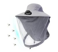 Portable Hat Fan, Protection Rechargeable Cooling Headwear, 12 Inches Wide Brim Outdoor Hat with Built-in Fan, Lightweight Polyester Fabric with Adjustable Strap, Summer Gear for Beach Pool Sports