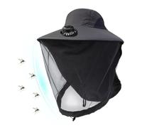 Portable Hat Fan, Protection Rechargeable Cooling Headwear, 12 Inches Wide Brim Outdoor Hat with Built-in Fan, Lightweight Polyester Fabric with Adjustable Strap, Summer Gear for Beach Pool Sports