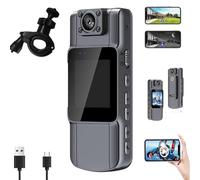Portable HD Action Camera, Uhd Mini Body Camera with Audio and Video Recording, 4K Mini Wearable Action Cameras, Night Vision Actions Cameras150°Wide Angle & 180°Lens, for Travel, VLOG (4K+No Card)